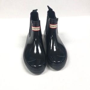 Hunter || Black Glossy Chelsea RainBoots